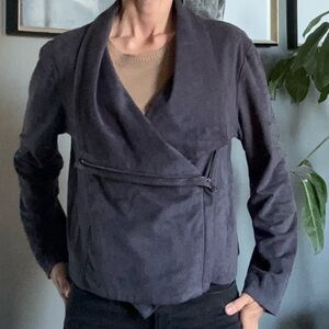 Lysse Charcoal Vegan Suede Moto Jacket